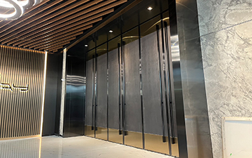 Titanium black and gold doors