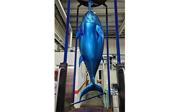 blue fish art landscaping